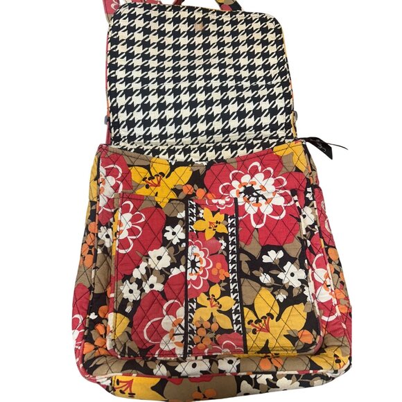 Vera Bradley Floral Quilted Crossbody Bag With Houndstooth Lining & Adjustable S - Picture 2 of 9